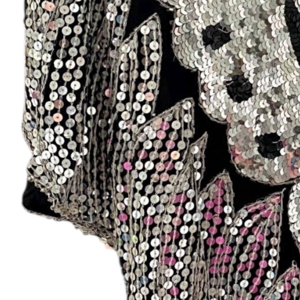 Vintage Sequin Butterfly Disco Top 100% Silk Size Small - Picture 9 of 12